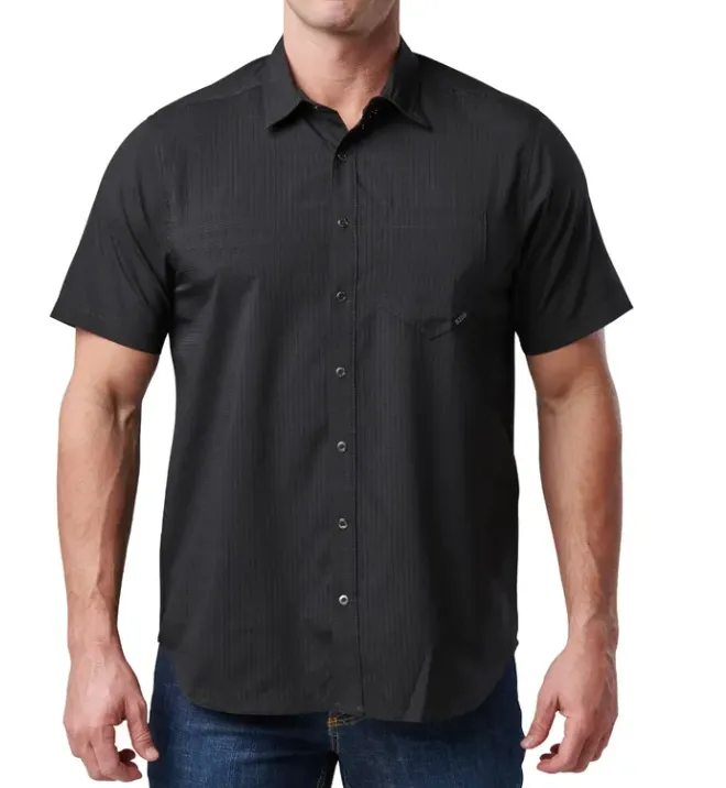 5.11 Tactical Aerial Short Sleeve Shirt | Black, Titan Grey