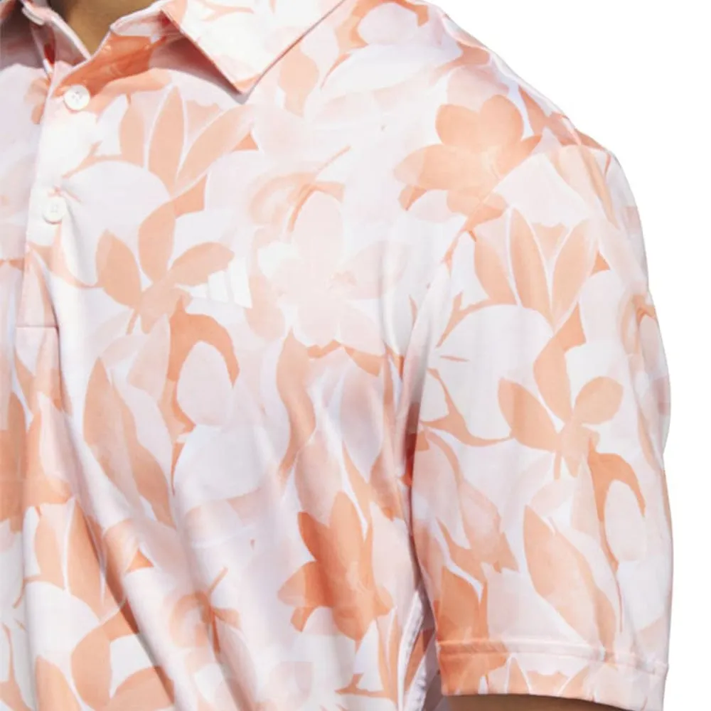 adidas Floral Polo Shirt - Coral Fusion/Pantone/White