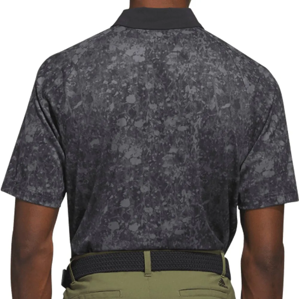 adidas Mesh Print Polo Shirt - Black/Grey Five