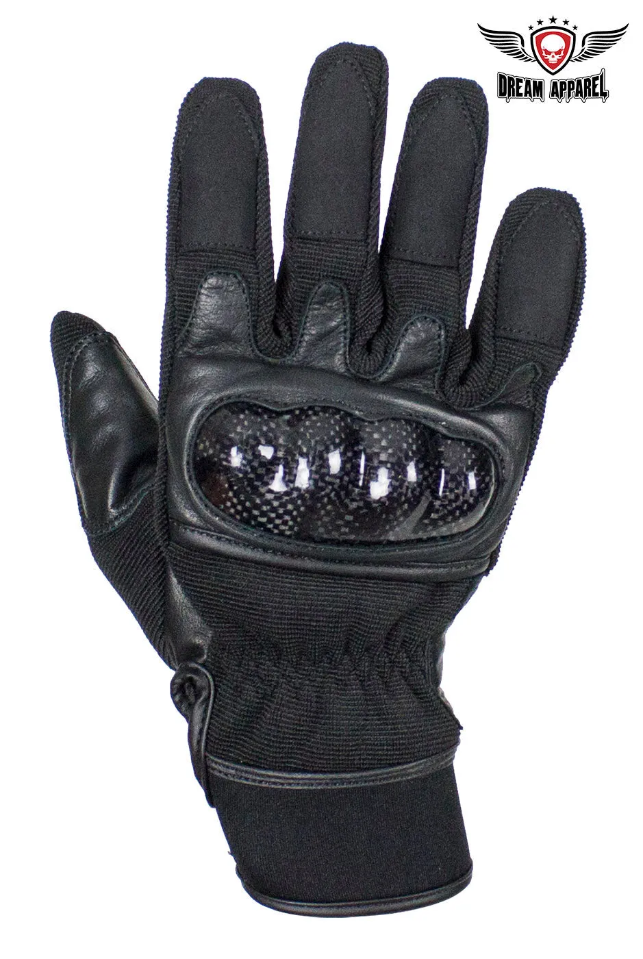 All Black Leather Motorcycle Gloves