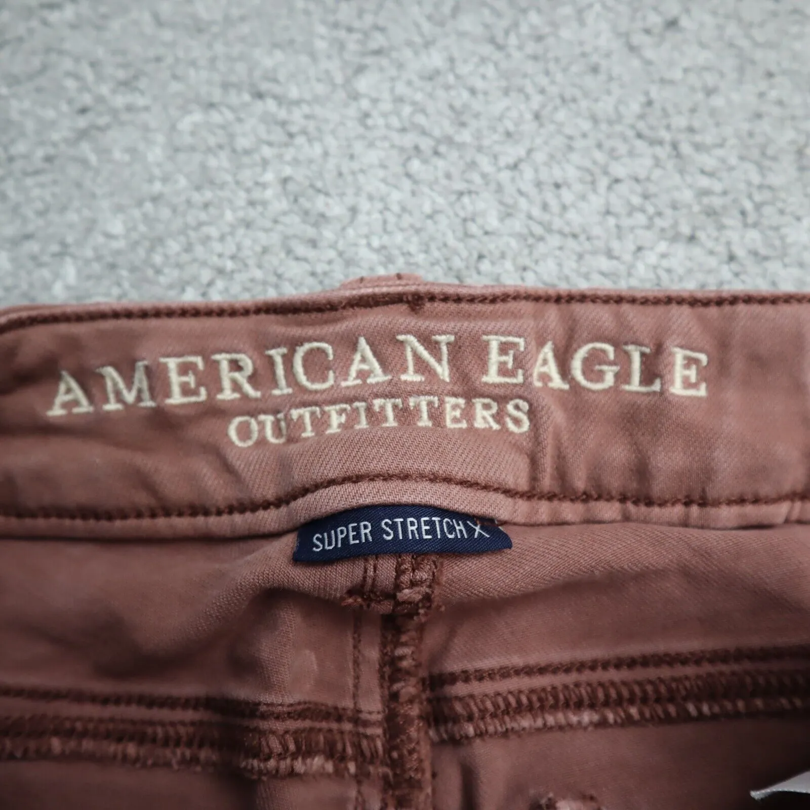 American Eagle Womens Jeans Straight Leg Mid Rise Stretch Light Brown SZ 0