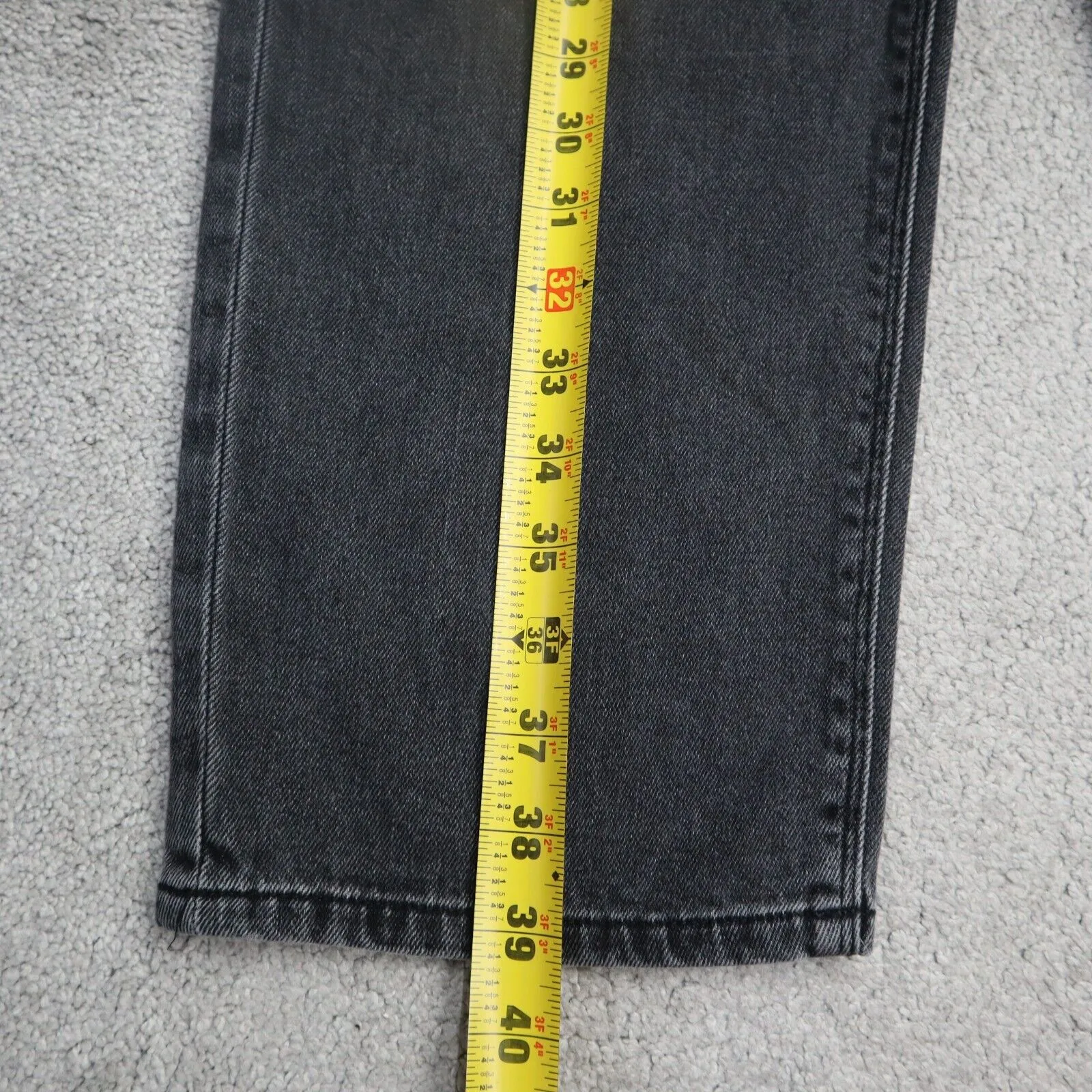 American Eagle Womens Straight Leg Jeans Stretch High Rise Black Size 14 Regular