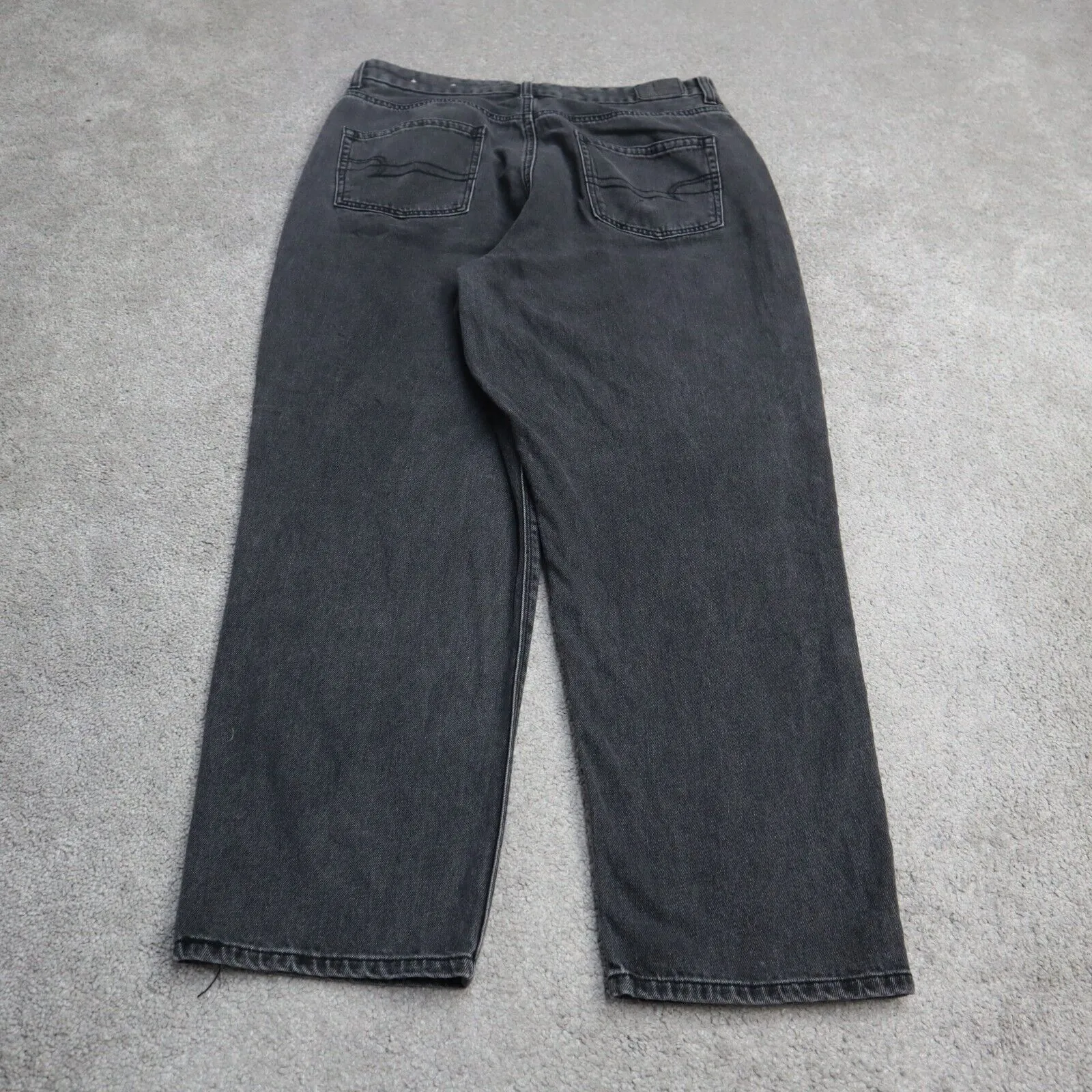 American Eagle Womens Straight Leg Jeans Stretch High Rise Black Size 14 Regular