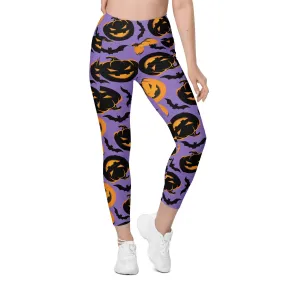 Bats and Jack O'Lanterns Leggings With Pockets