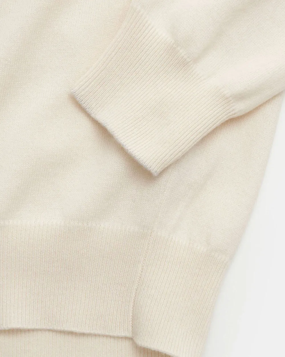 Beige Cashmere Quarter Zip Sweater