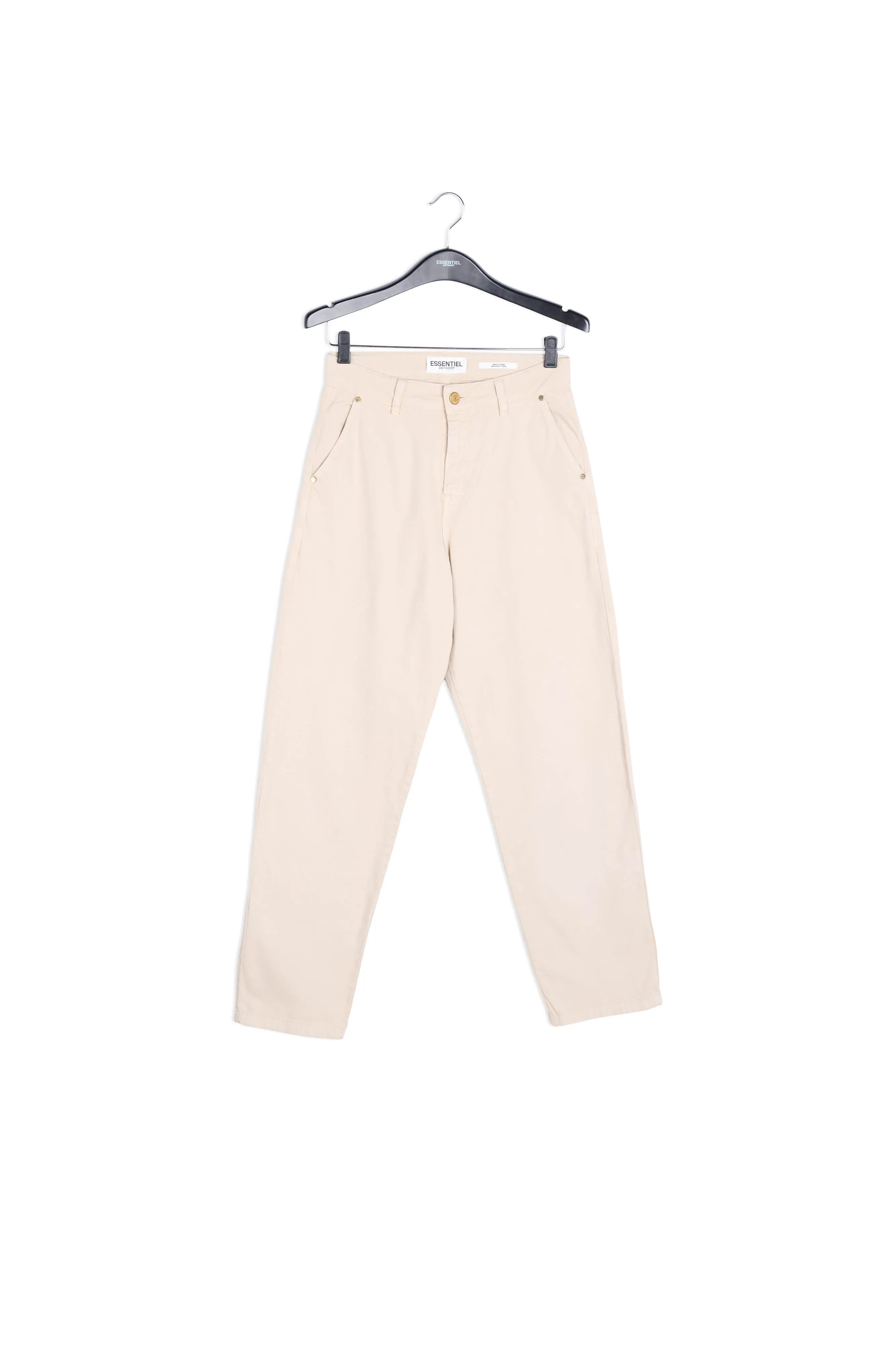 Beige high-waisted trousers