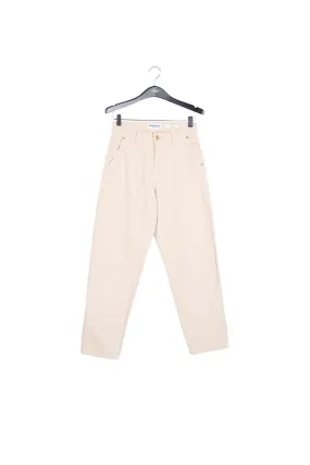 Beige high-waisted trousers