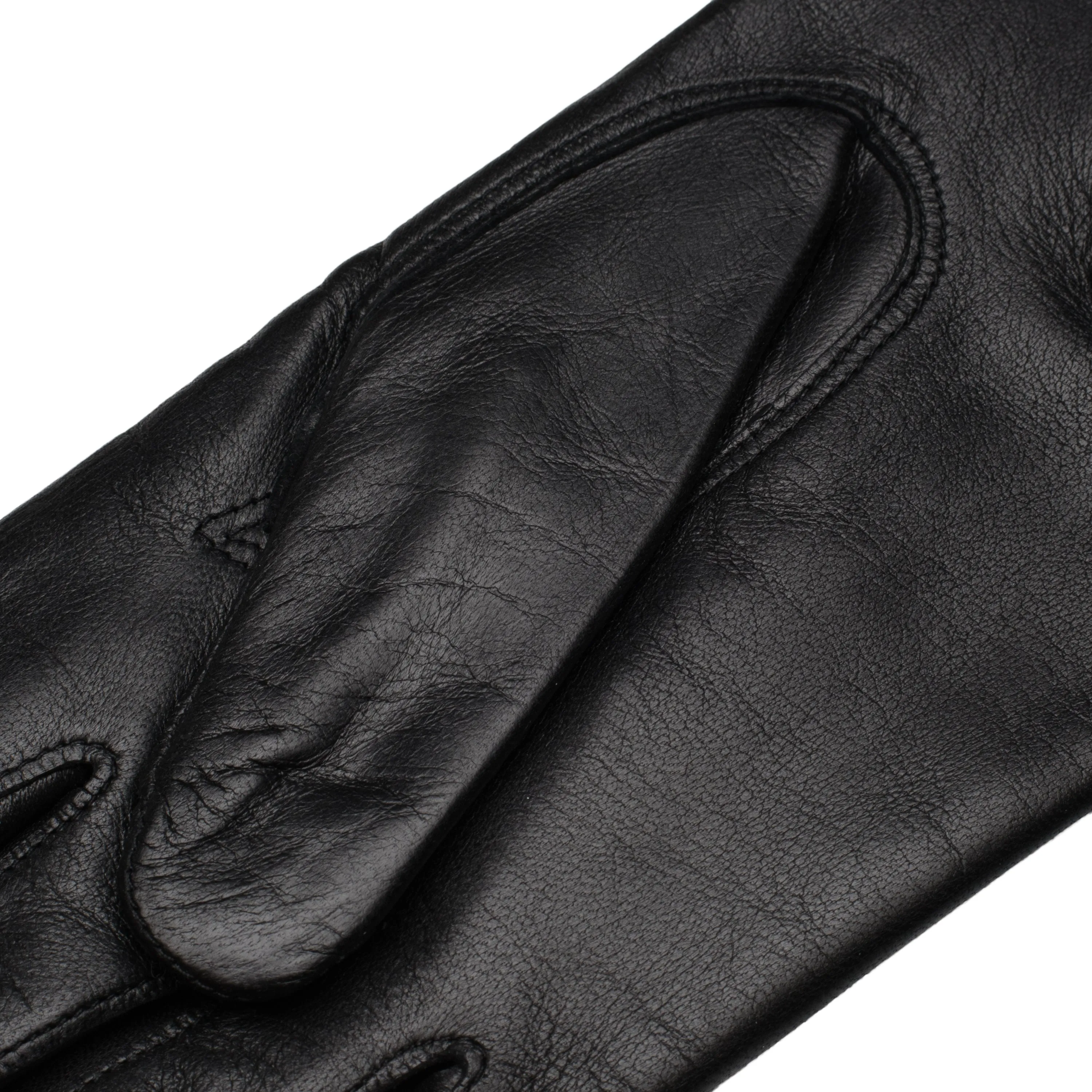 Benevento Black Leather Gloves