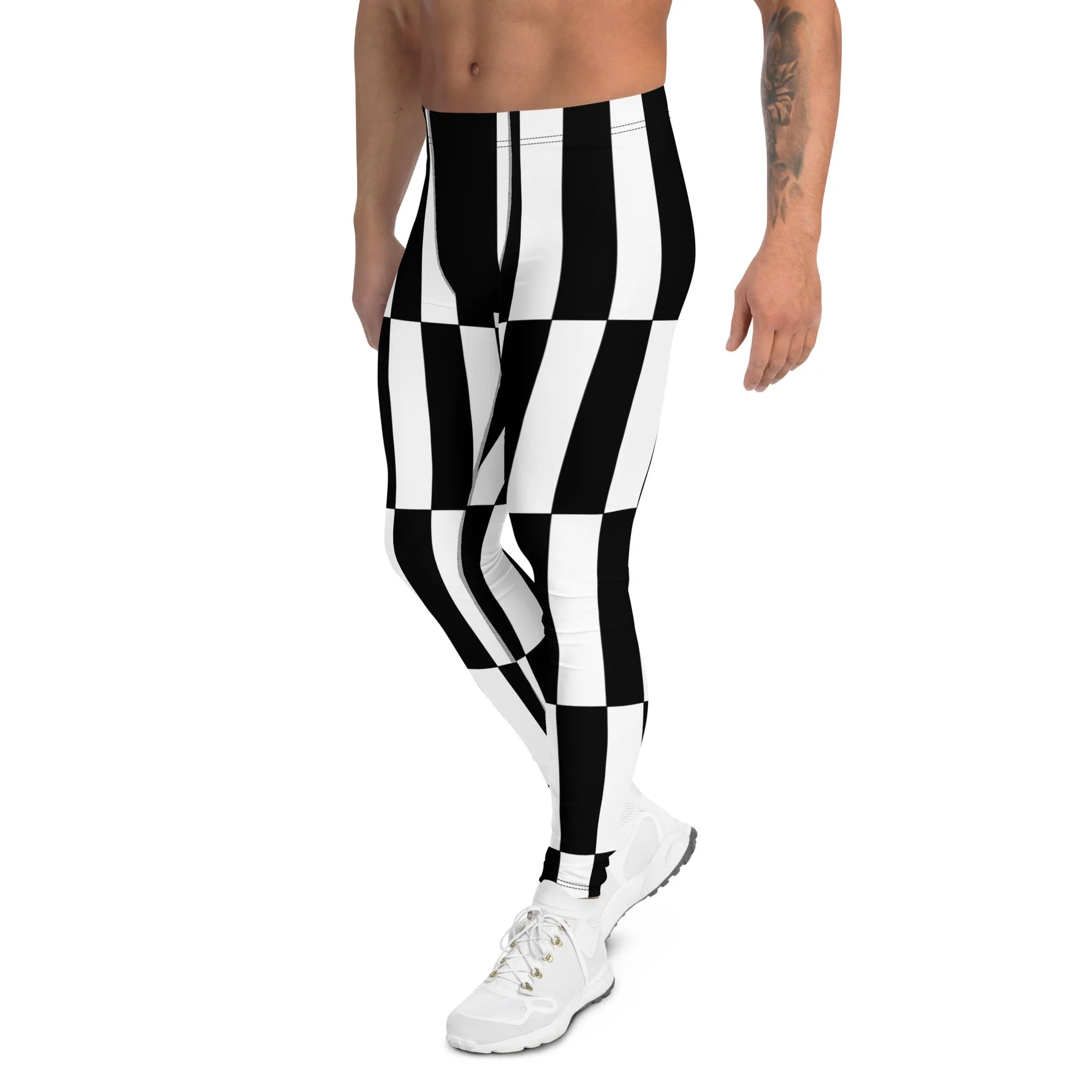 Black and White Optical Illusion Men's Leggings