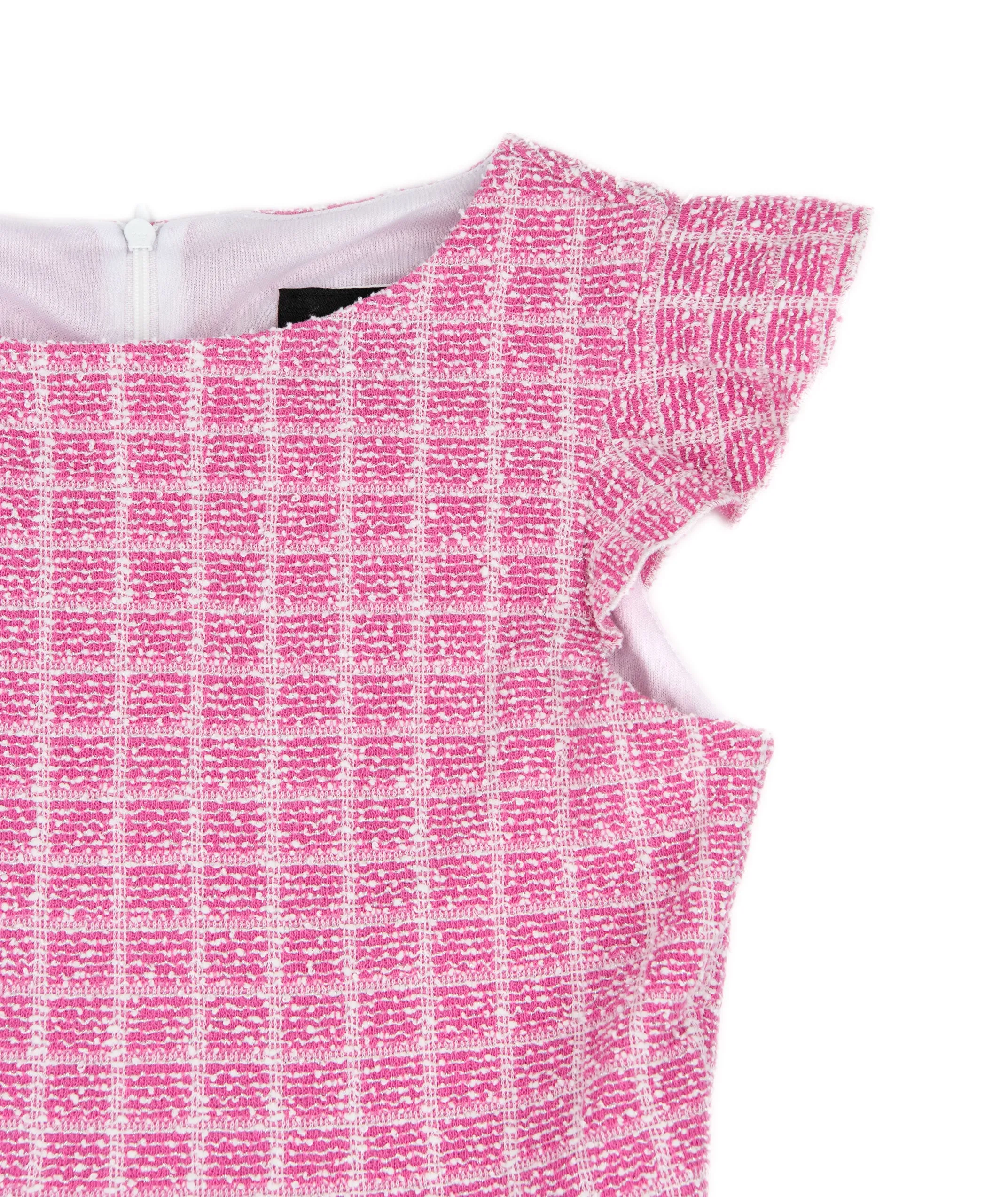 By Debra Girls Hot Pink Boucle 3 Tier Dress