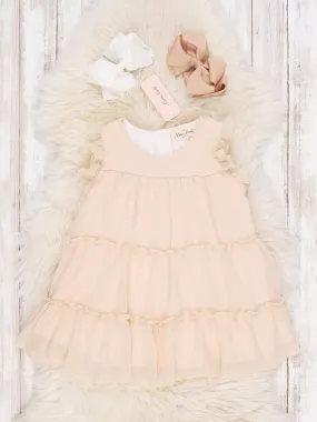 Cream Tiered Ruffle Dress