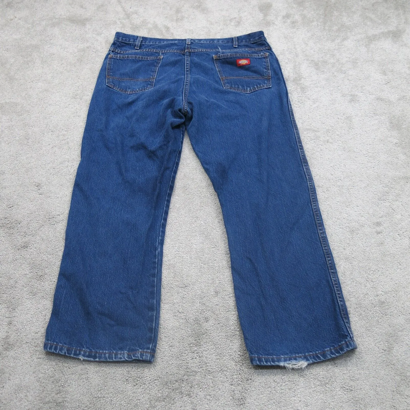 Dickies Mens Jeans Denim 100% Cotton Straight Leg High Rise Logo Blue Size W39