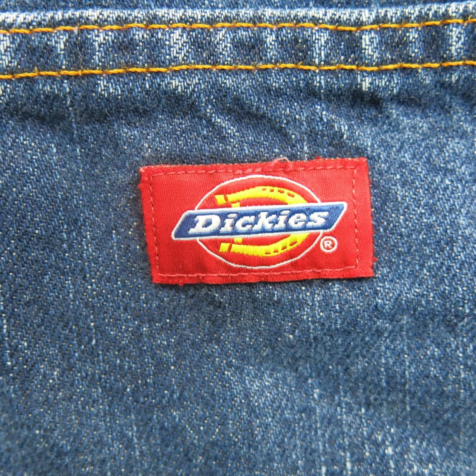 Dickies Mens Jeans Denim 100% Cotton Straight Leg High Rise Logo Blue Size W39