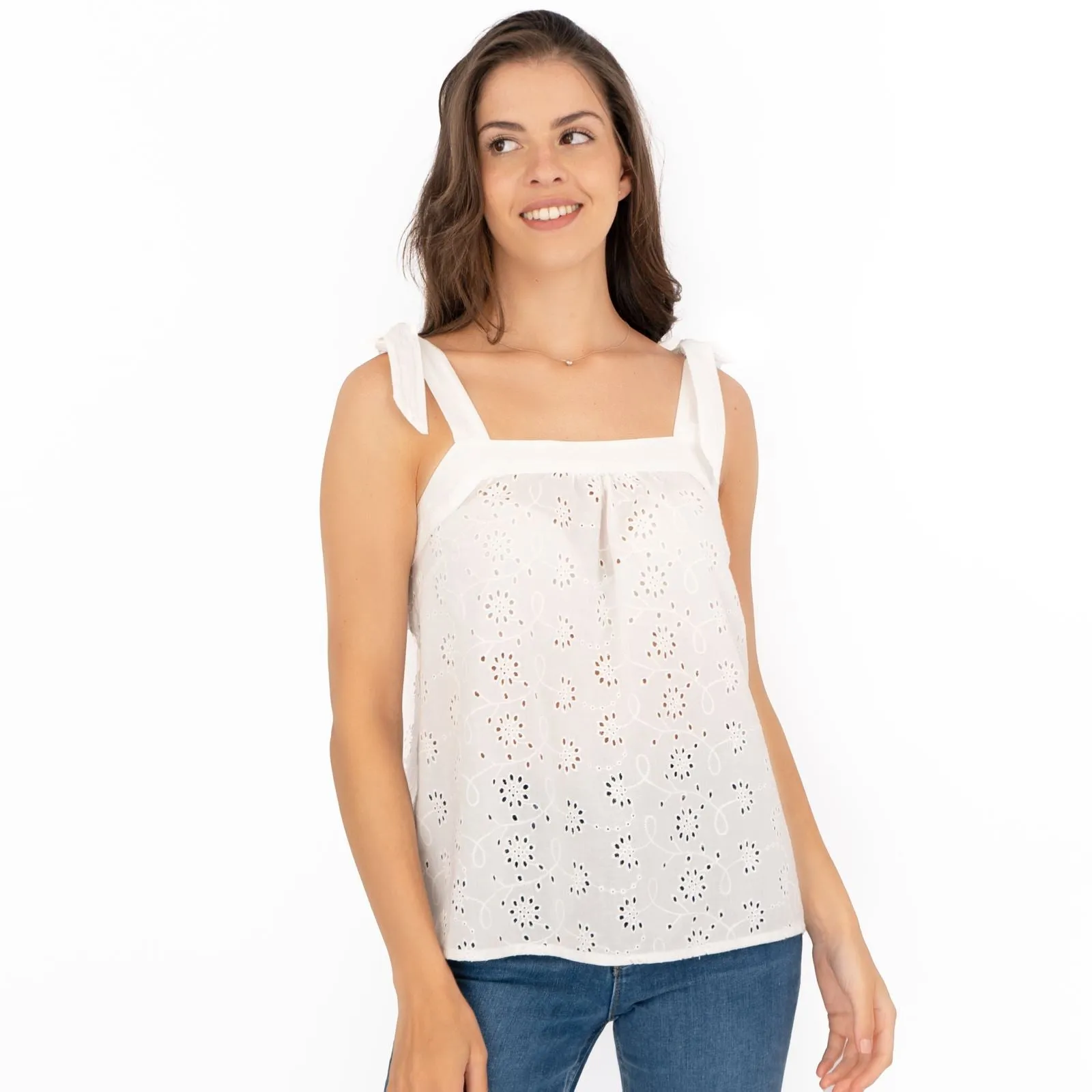 Dorothy Perkins Embroidered Square Neck Tank Tops