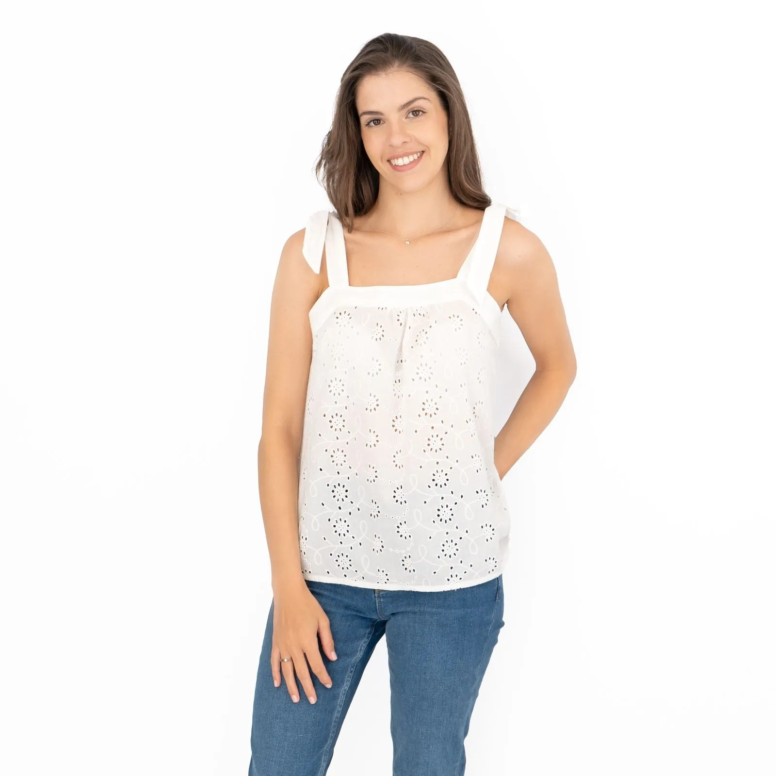 Dorothy Perkins Embroidered Square Neck Tank Tops