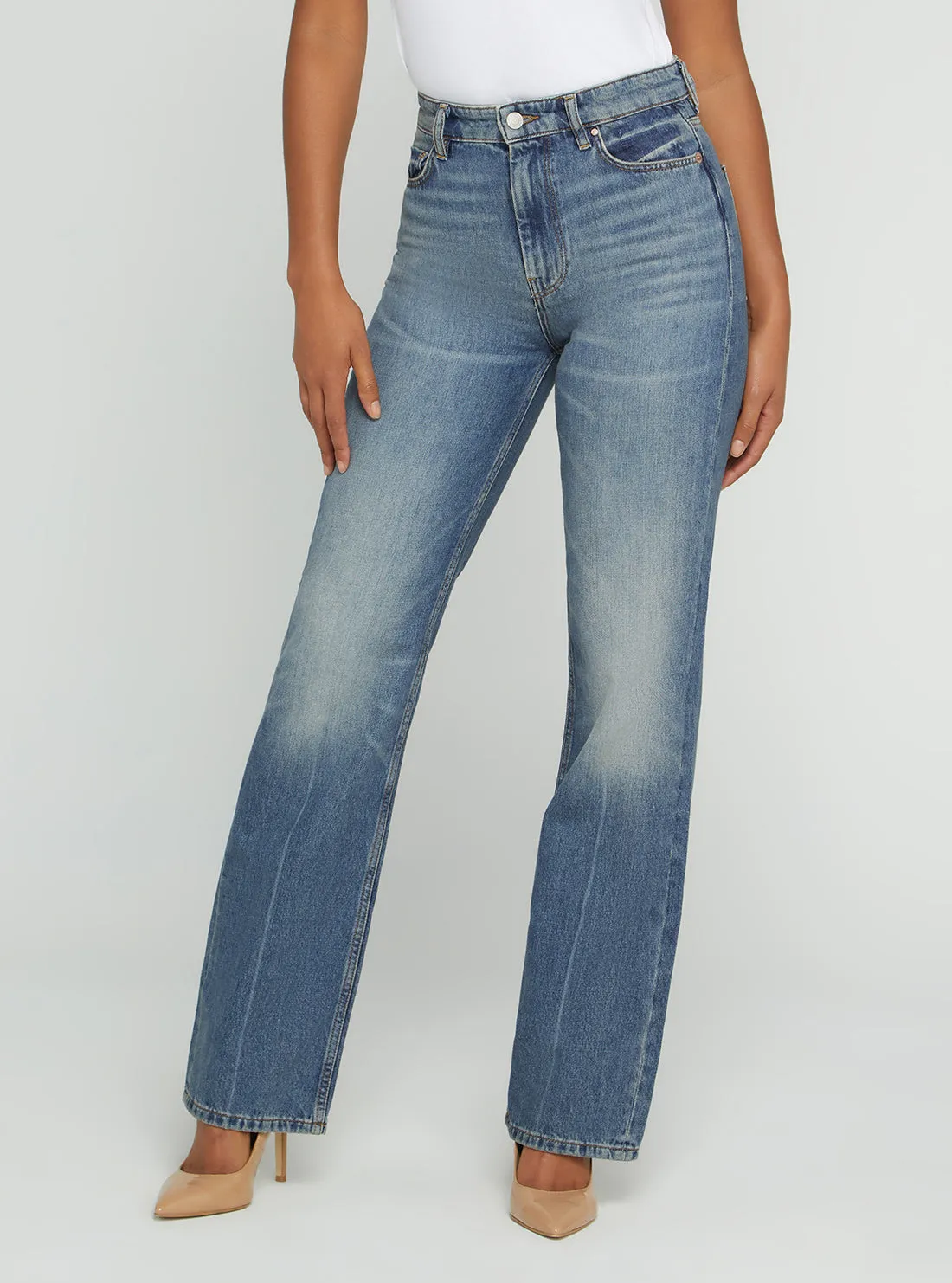 Eco High-Rise 80s Straight Leg Denim Jeans In Confidence Wash