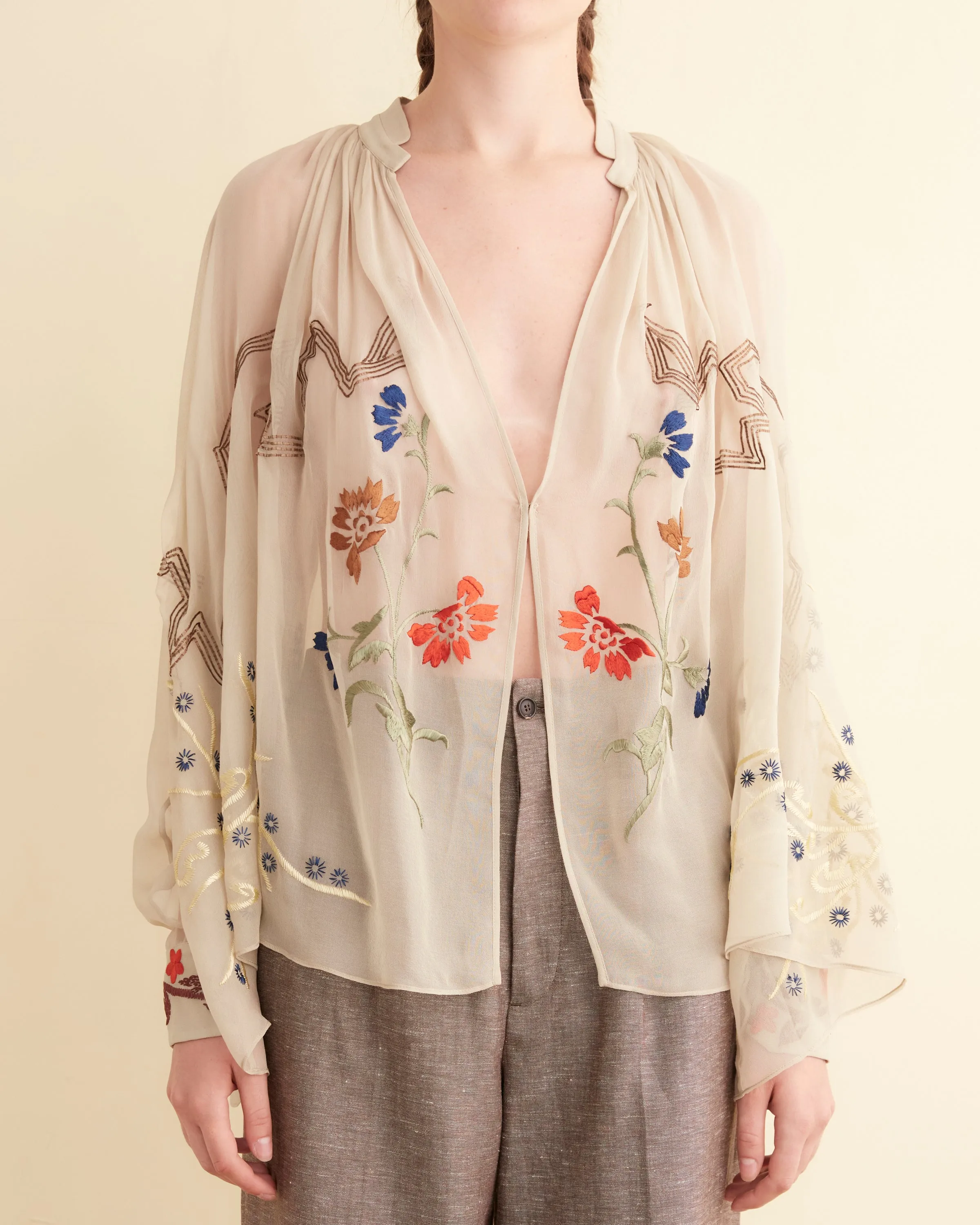 Embroidered Flower Study Shirt