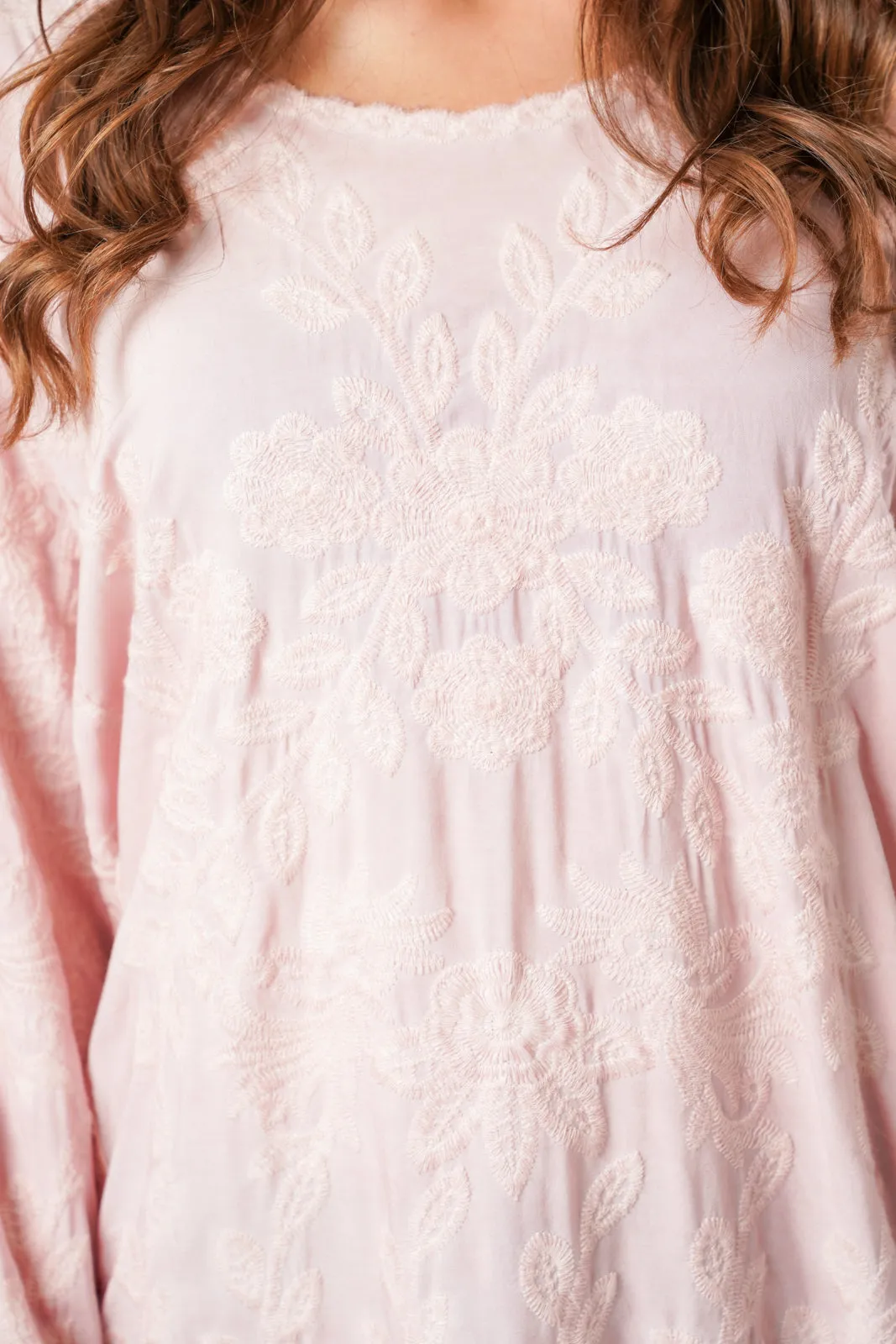 Floral Embroidered Long Sleeve Top