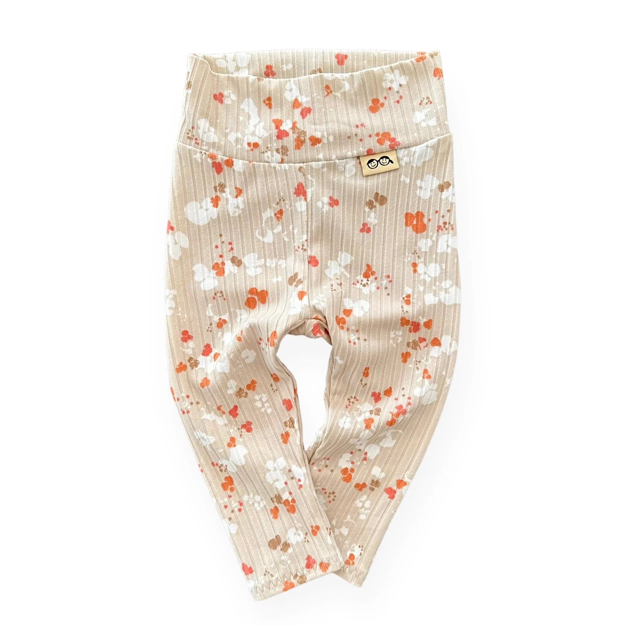 Floral Latte Ribbed Leggings and/or Headbands