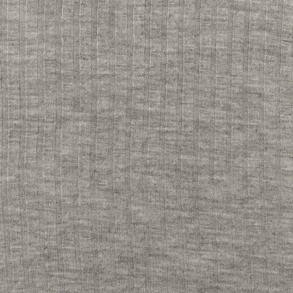 Heather Simple Gray Stretch Rayon Rib Knit Fabric