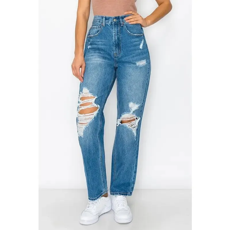 High Waisted 90s Baggy Straight Leg Jeans