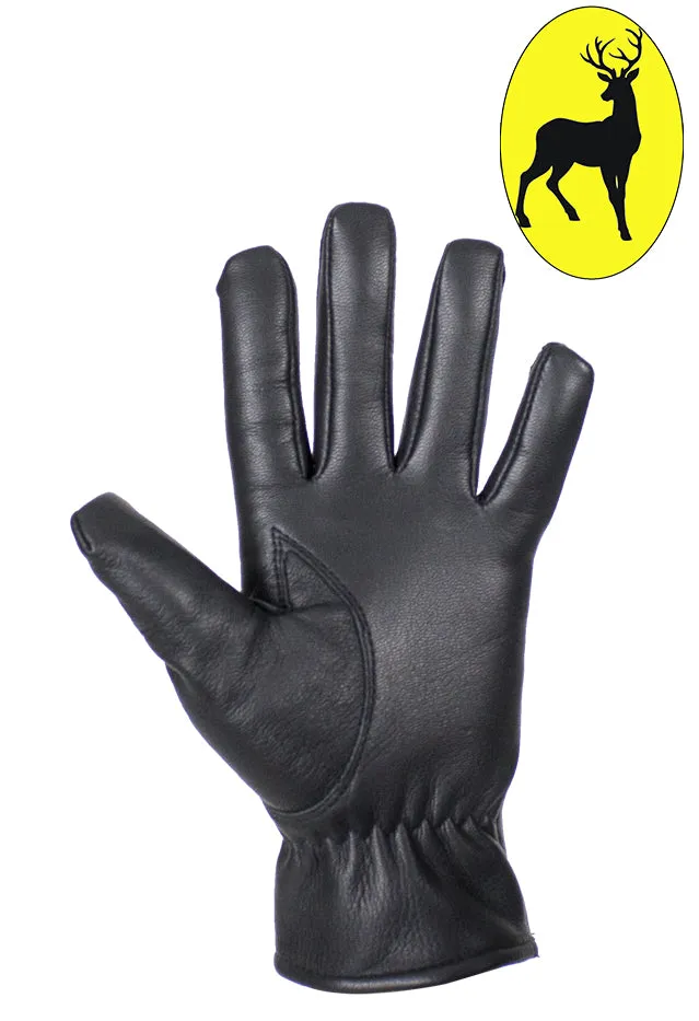 Ladies Deer Skin Leather Gloves - Black