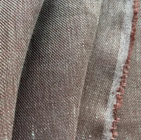 Lighter-Weight Rusty Cross-Weave Linen Twill (Made in Poland)