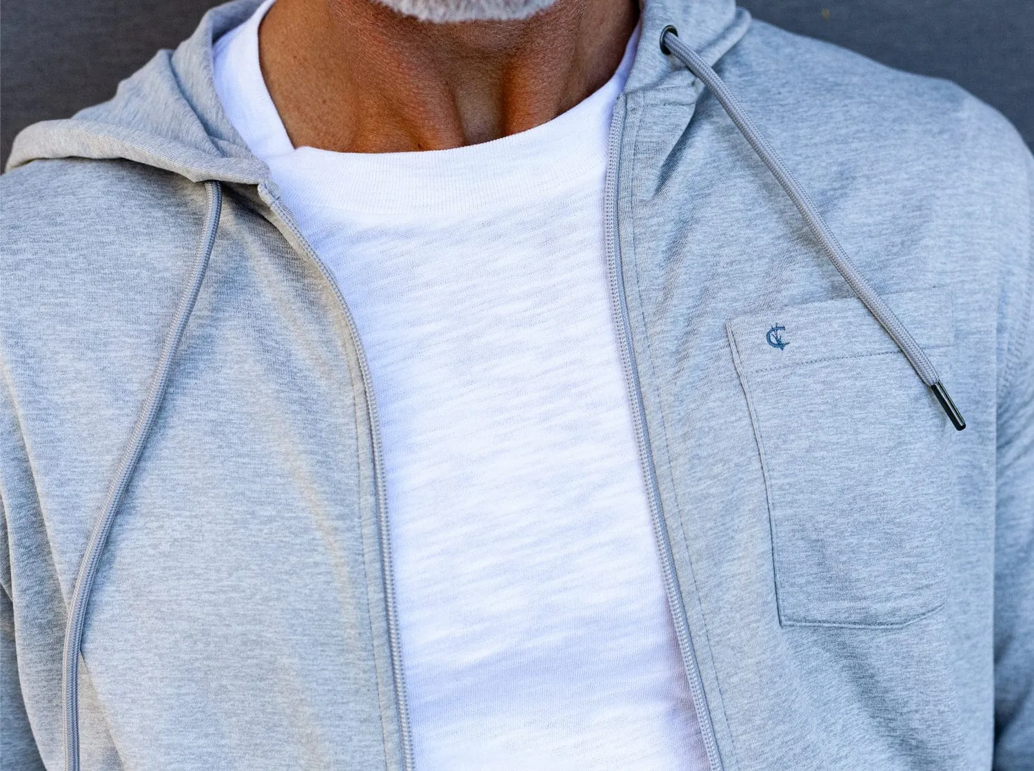 Lounge Zip-Up Hoodie - Light Gray