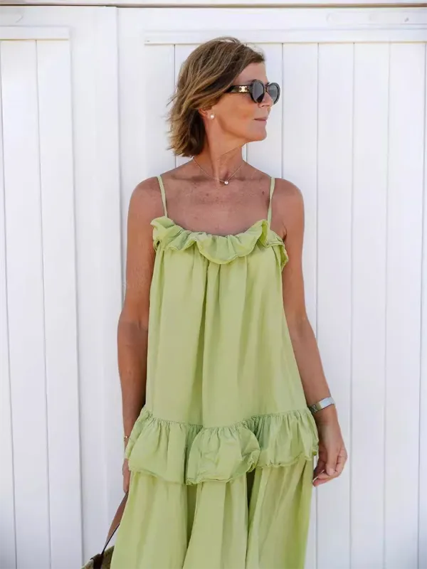 Maxi Vacation Tent Tiered Dress for Tropical Adventures