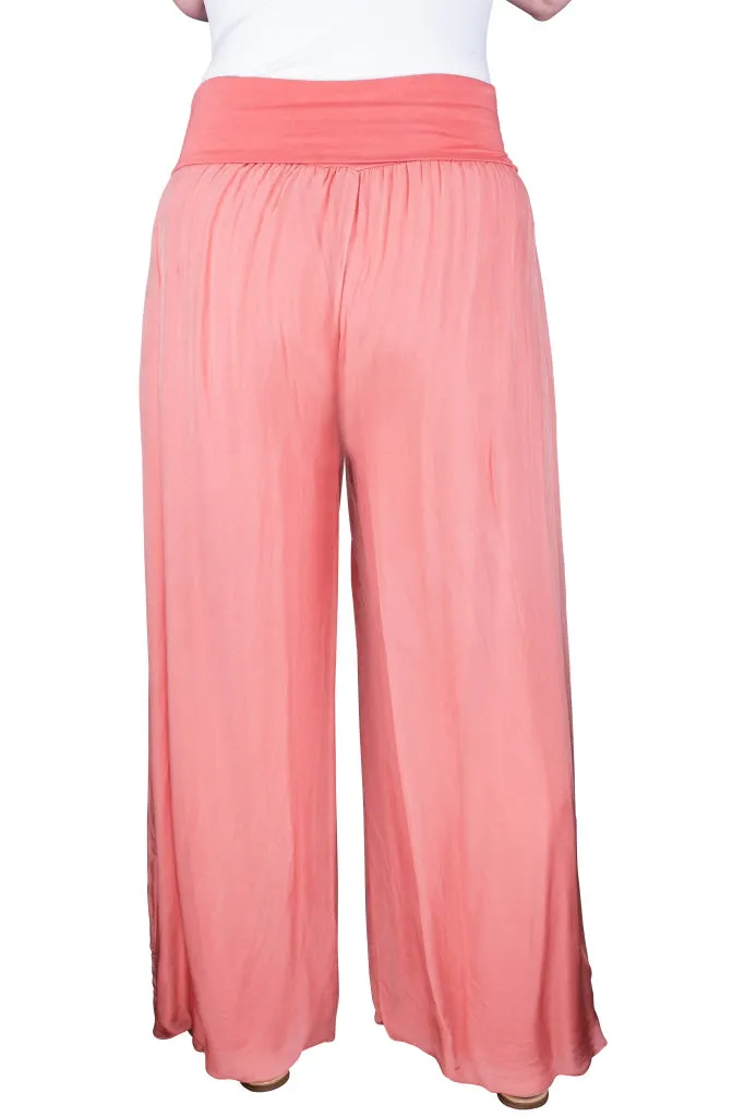 Mercedes Foldover Waist Silk Pant (PL203)