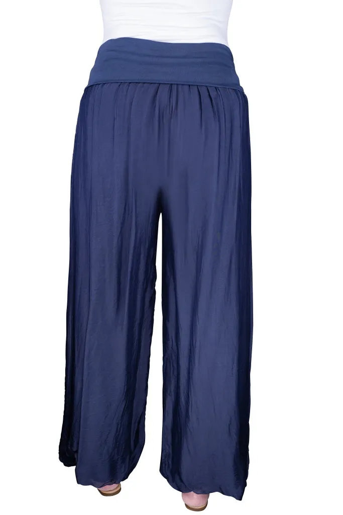 Mercedes Foldover Waist Silk Pant (PL203)