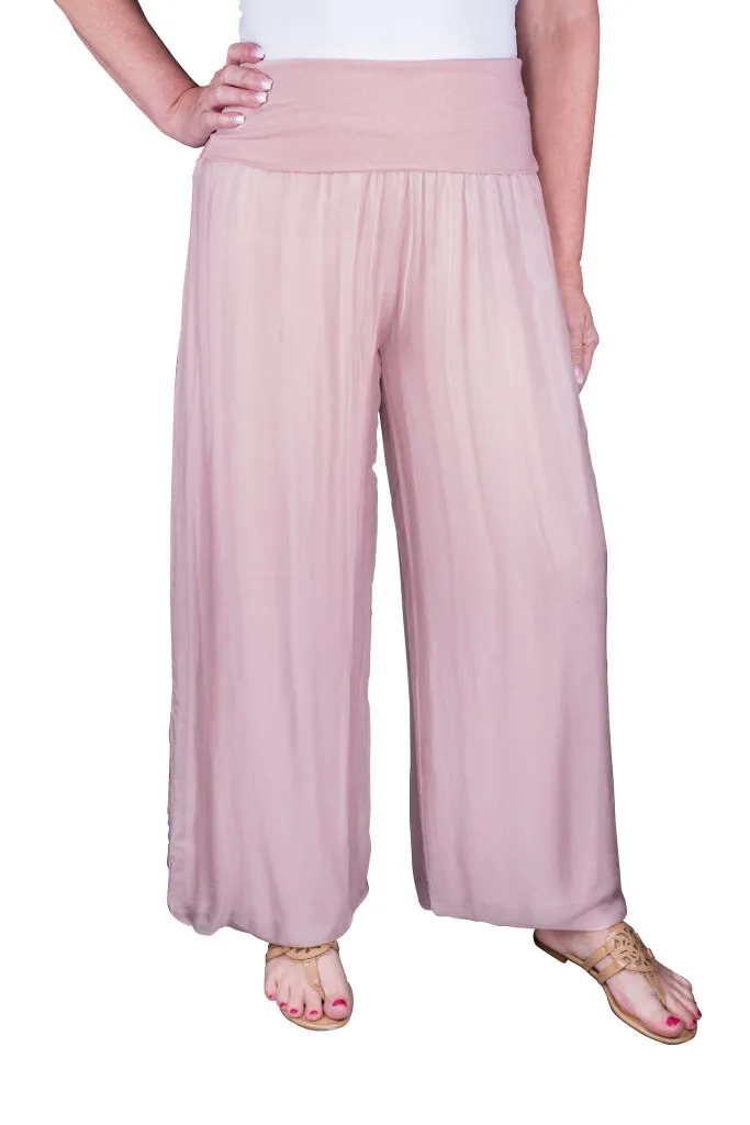 Mercedes Foldover Waist Silk Pant (PL203)