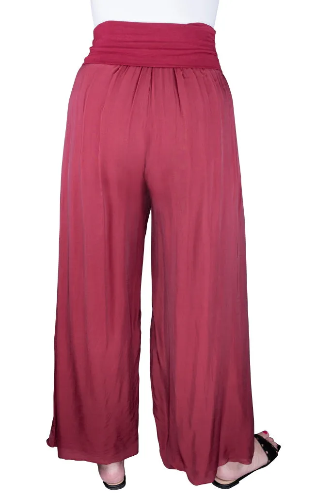 Mercedes Foldover Waist Silk Pant (PL203)