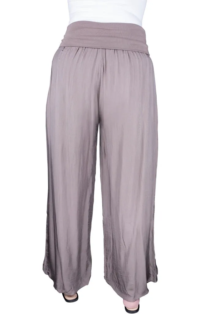 Mercedes Foldover Waist Silk Pant (PL203)