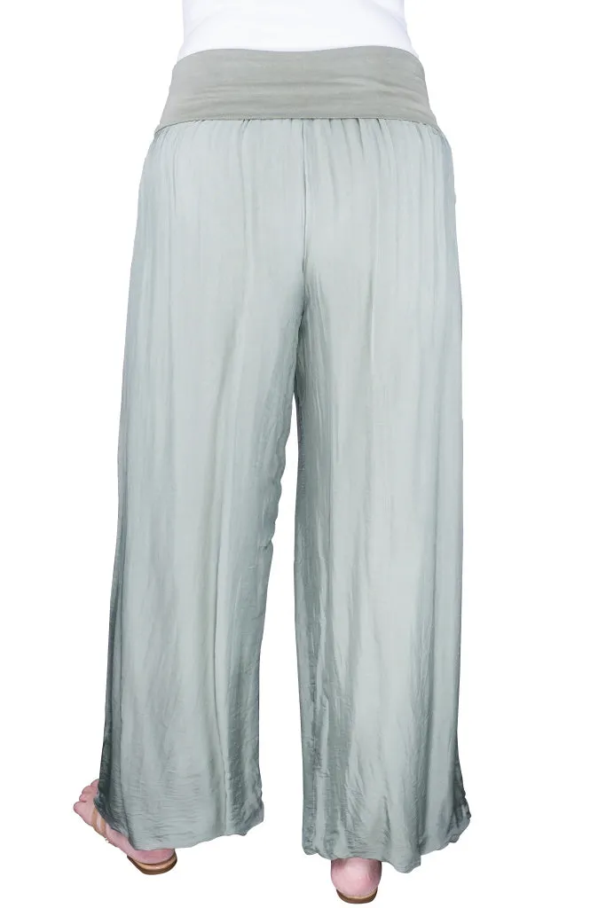 Mercedes Foldover Waist Silk Pant (PL203)