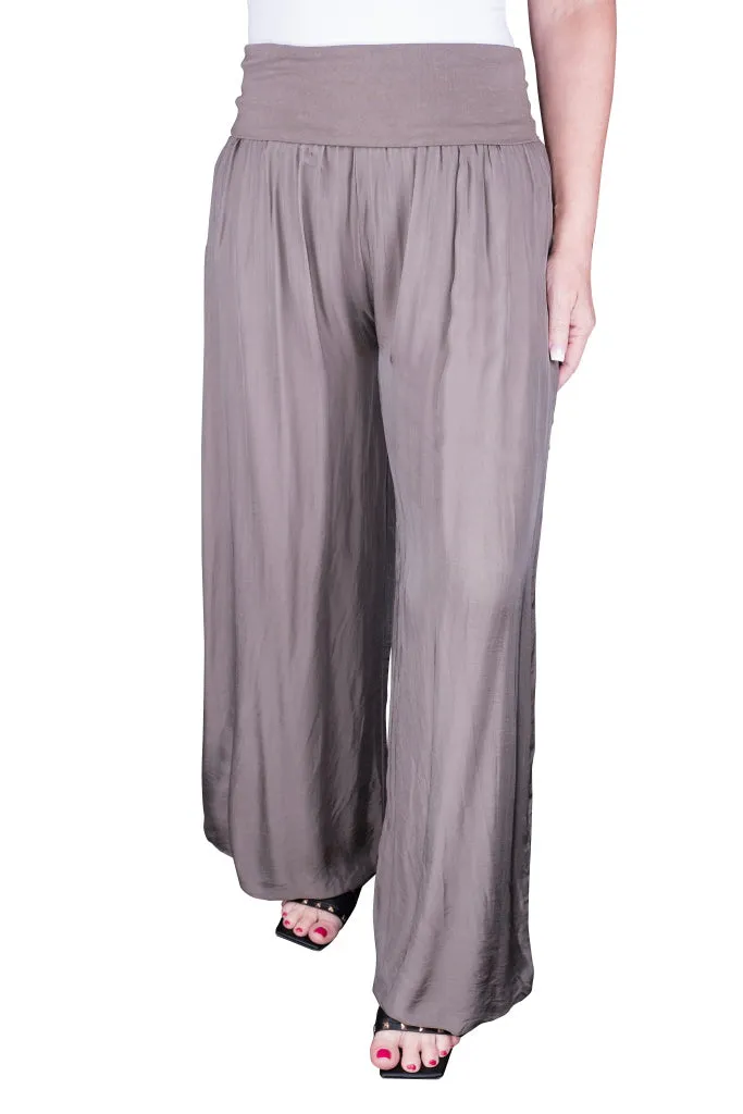 Mercedes Foldover Waist Silk Pant (PL203)