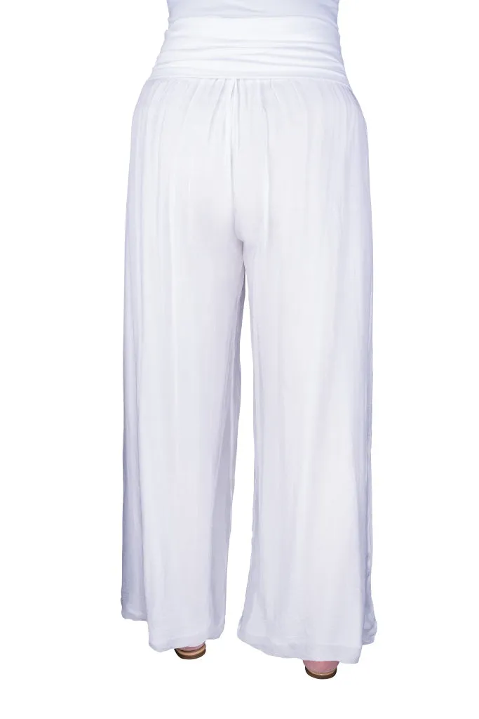 Mercedes Foldover Waist Silk Pant (PL203)