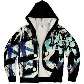 Microfleece Streetwear Ziphoodie - Abstract Shapes & Robot Arms