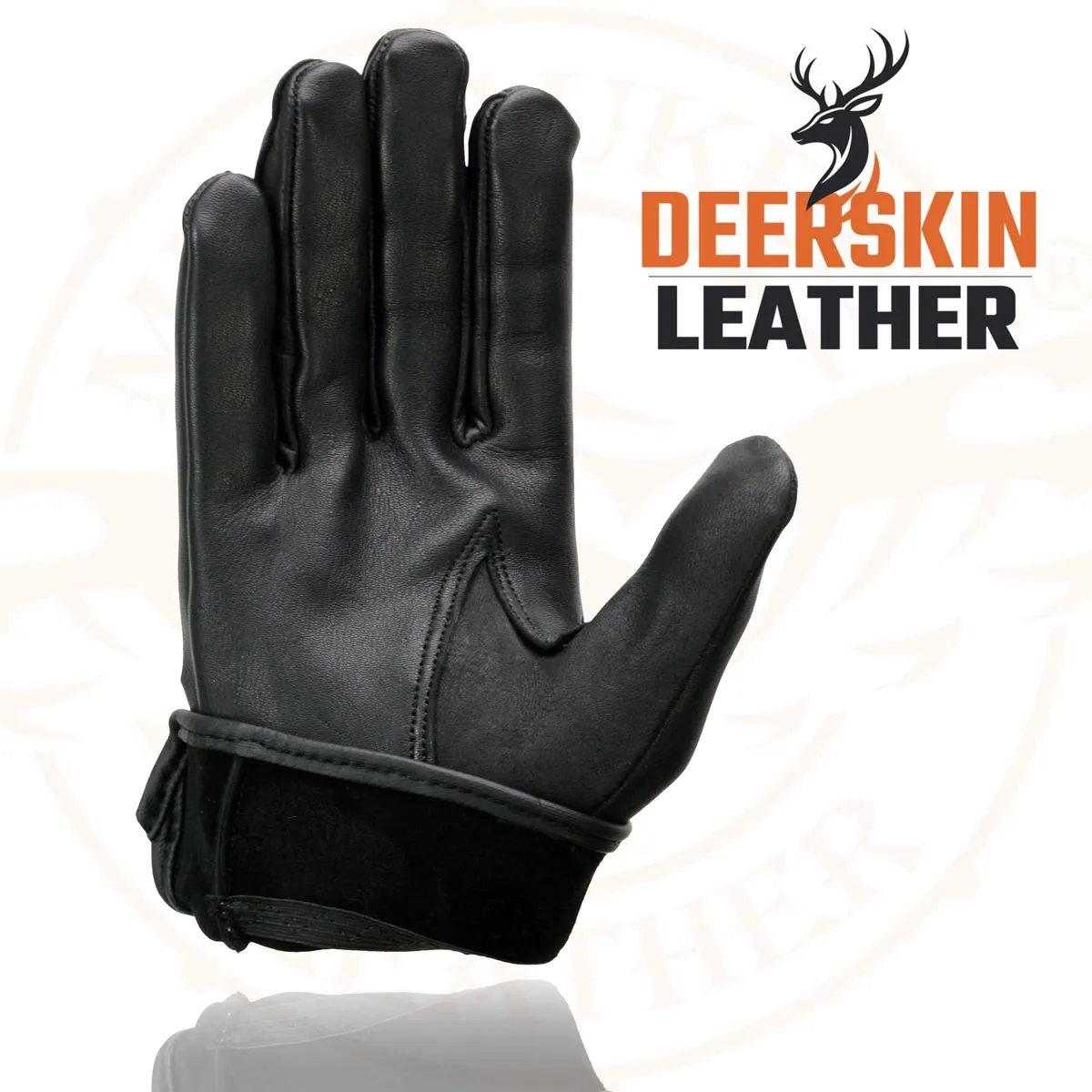 Milwaukee Leather SH868 Men's Black Perforated Deerskin Full Finger