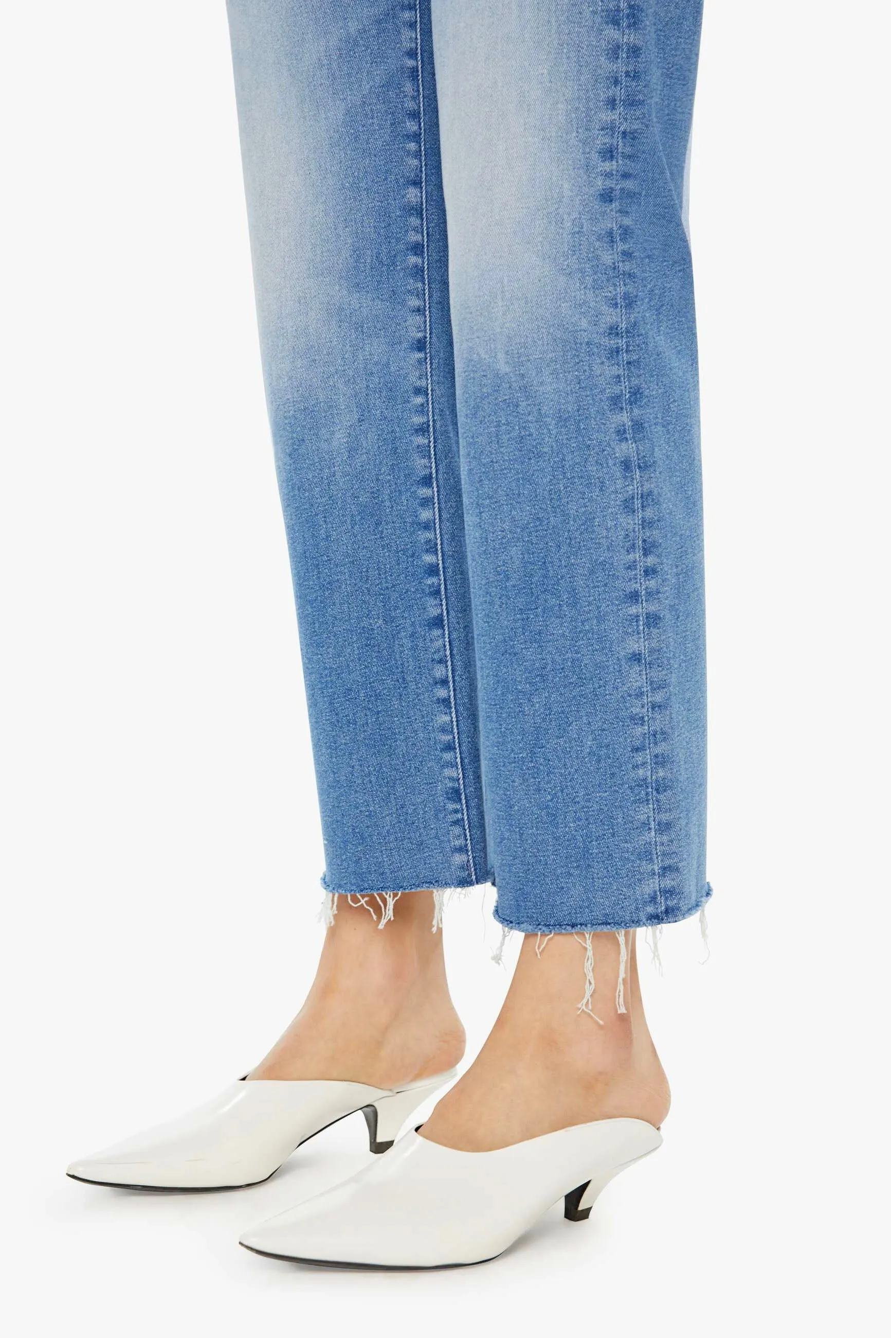 Mother Mid Rise Rambler Ankle Fray Jeans