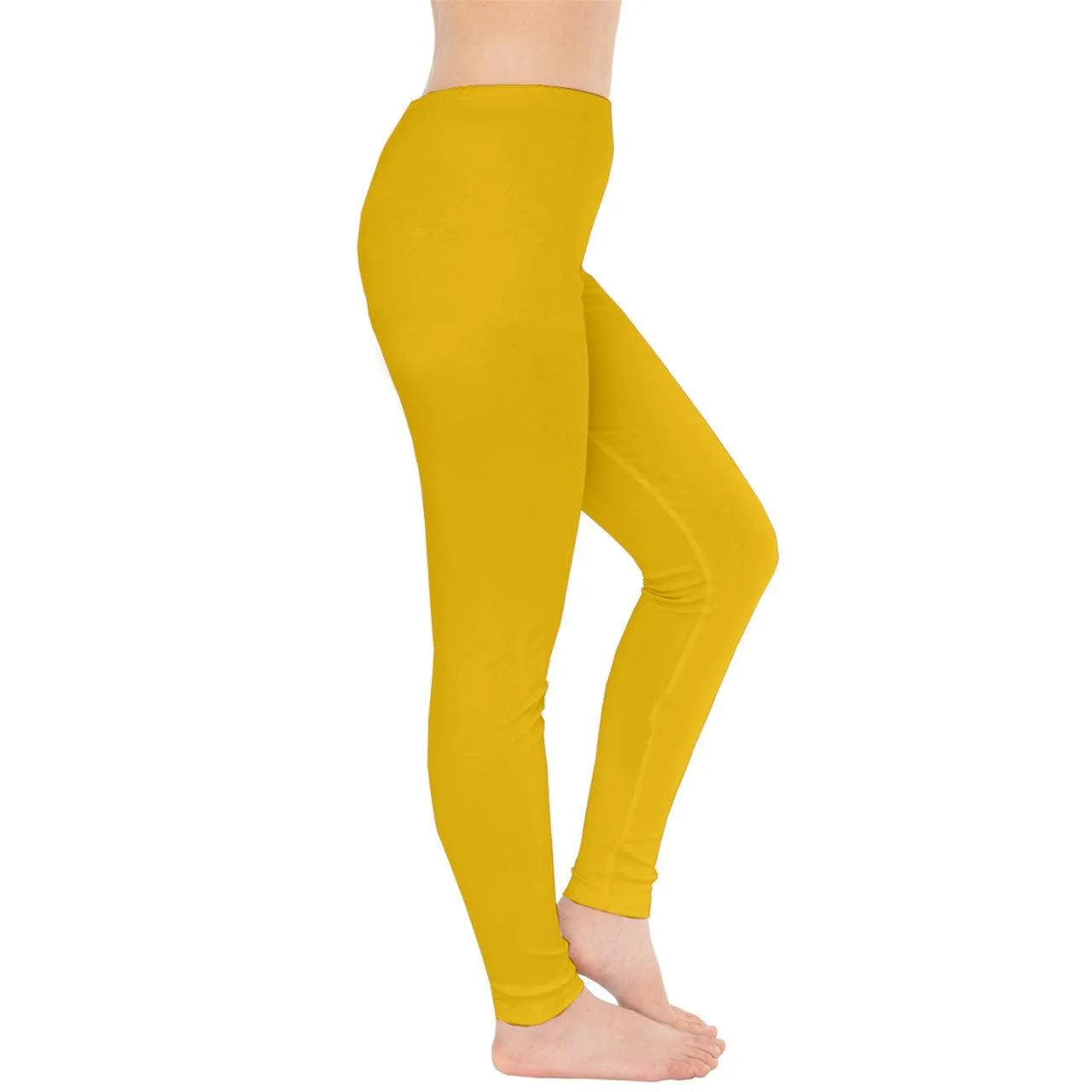 Munich Solid Yellow Casual Leggings