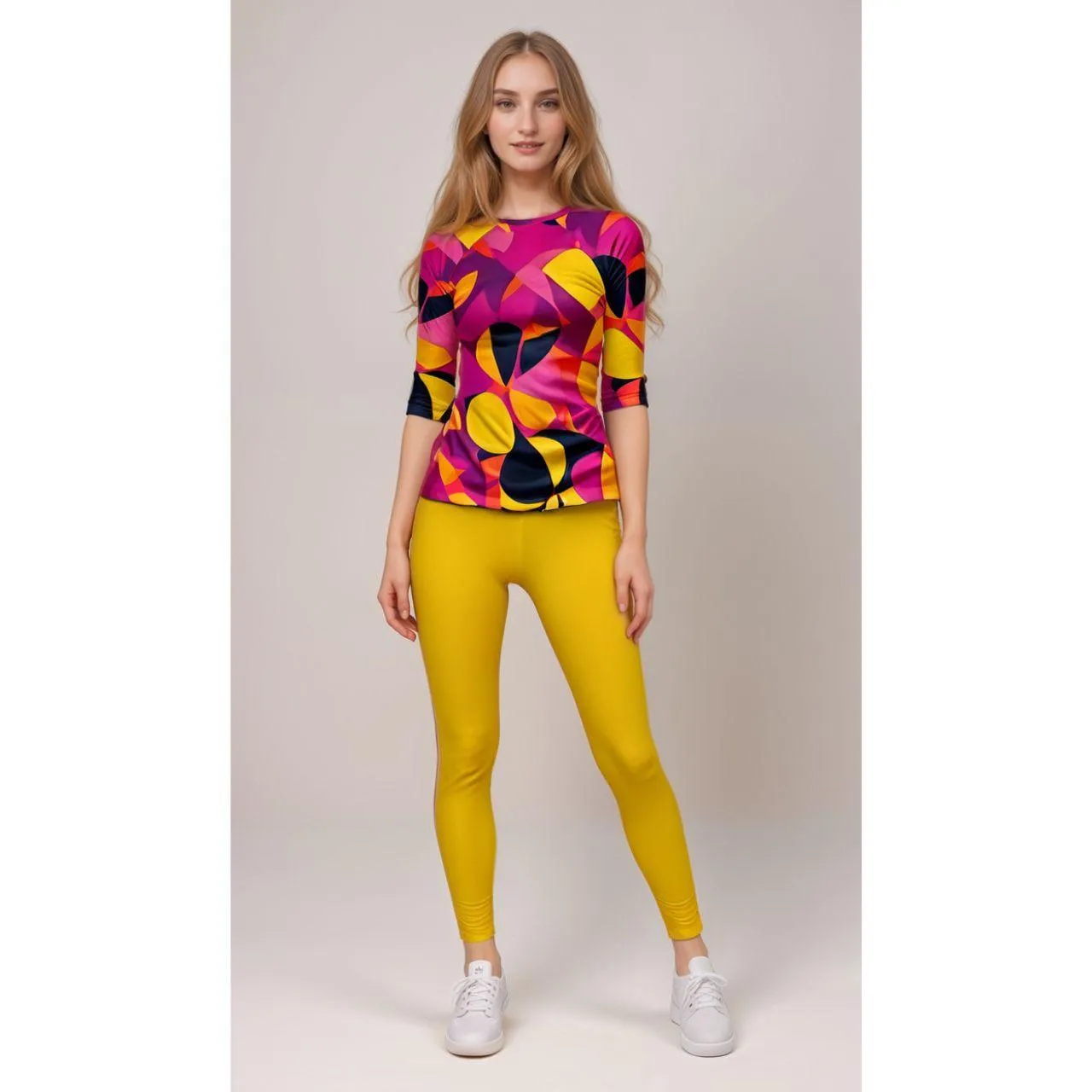 Munich Solid Yellow Casual Leggings