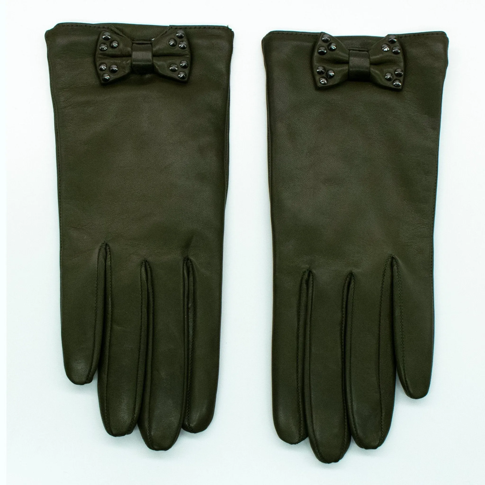 Nappa Leather & Wool Studded Glove