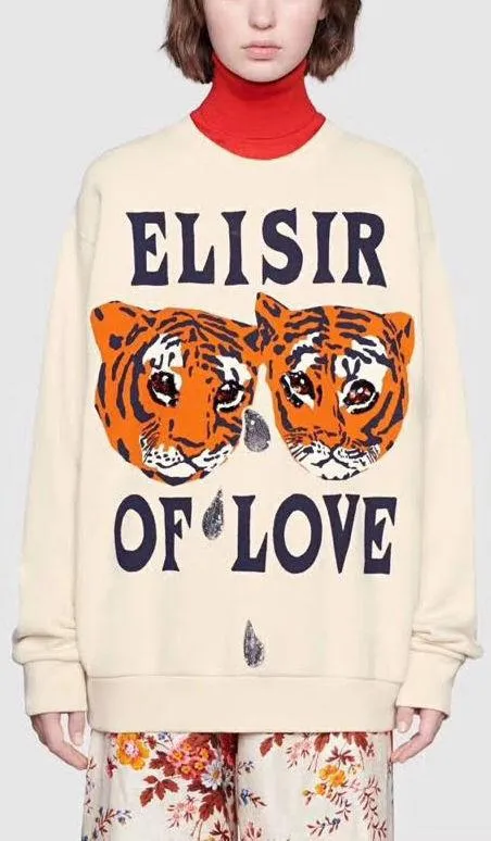 Oversize Sweatshirt with Tigers Print