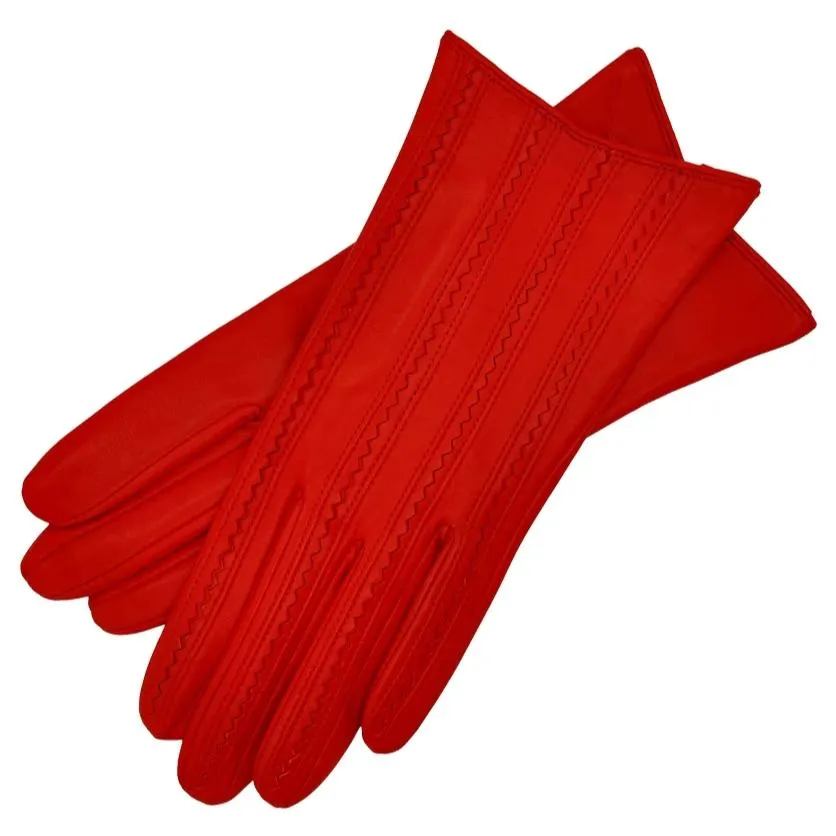 Pavia Red Leather Gloves