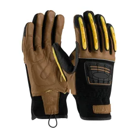 PIP 120-4150 Maximum Safety Reinforced Goatskin Leather Palm Kevlar Lining TPR Dorsal Impact Protection Safety Glove (One Dozen)