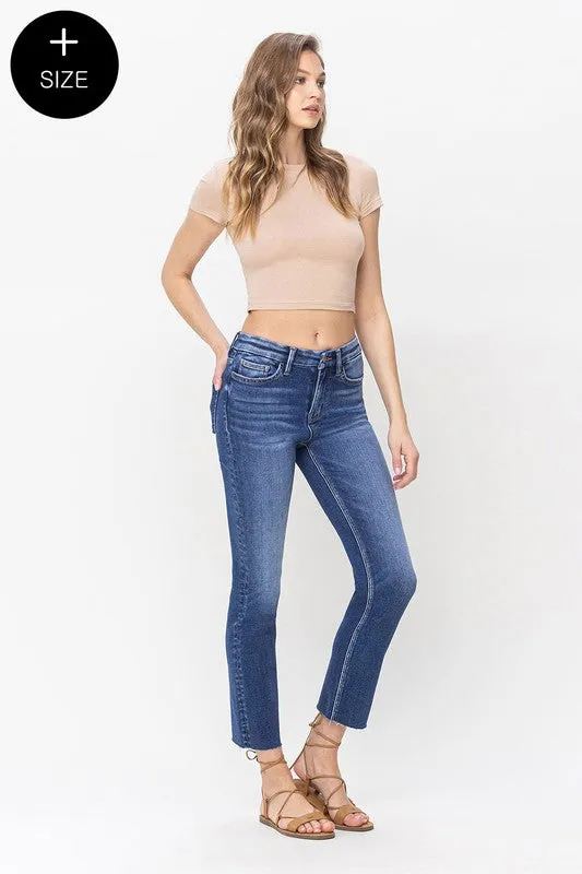 Plus Size High Rise Slim Straight Jeans