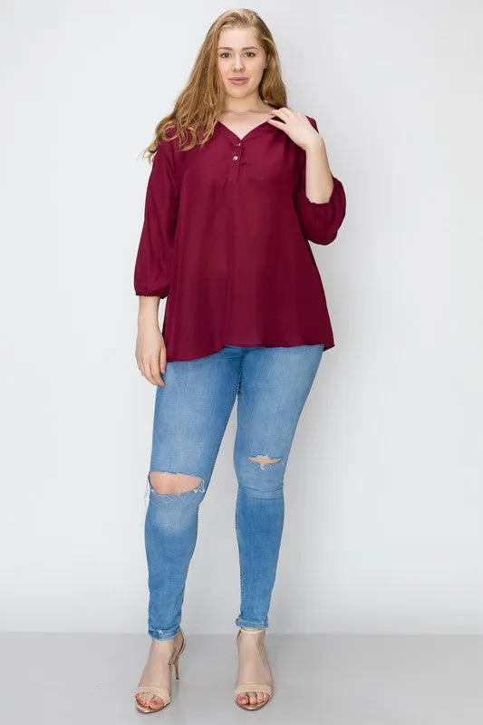 Plus Size Simple Blouse