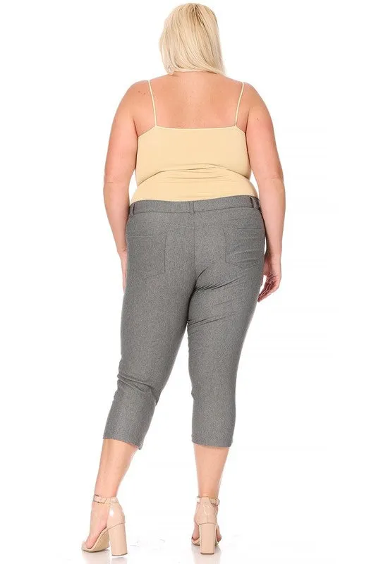 Plus size, stretchy, pull up, capri jeggings