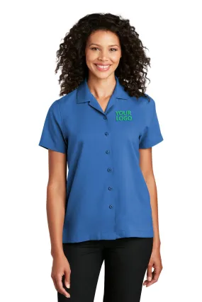 Port Authority Ladies Short Sleeve Custom Performance Shirts, True Blue